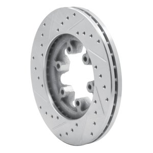 Chevrolet Colorado Brake Rotor (1) - Front Right - R1 Concepts - Drilled & Slotted - Silver - `04-`08